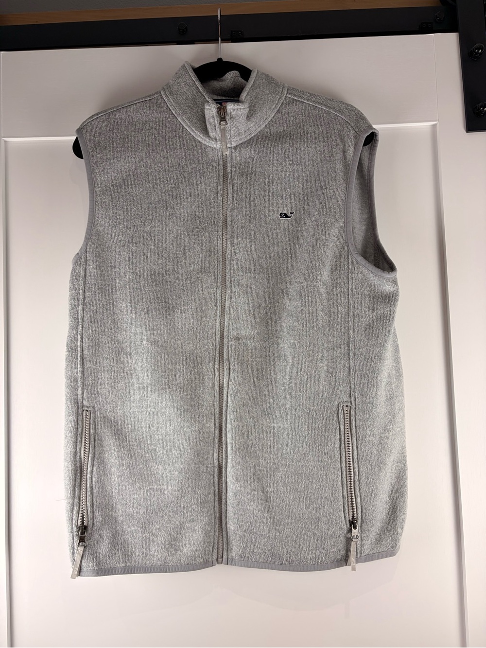 Vineyard Vines Gray Sweater Fleece Full Zip Vest Men’s Medium
